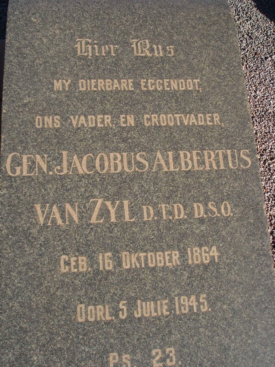 ZYL Jacobus Albertus, van 1864-1945
