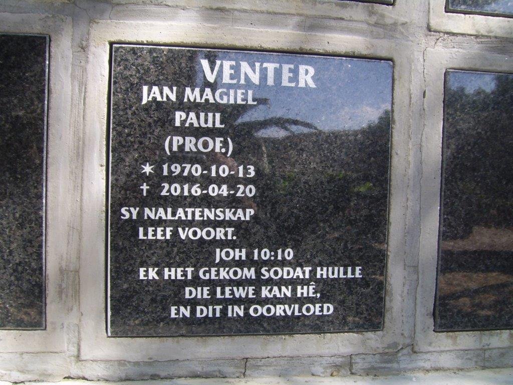 VENTER Jan Magiel Paul 1970-2016