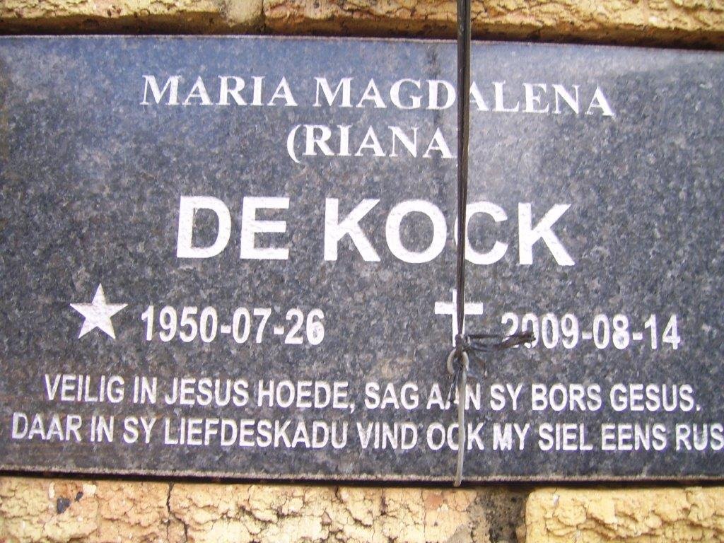 KOCK Maria Magdalena, de 1950-2009