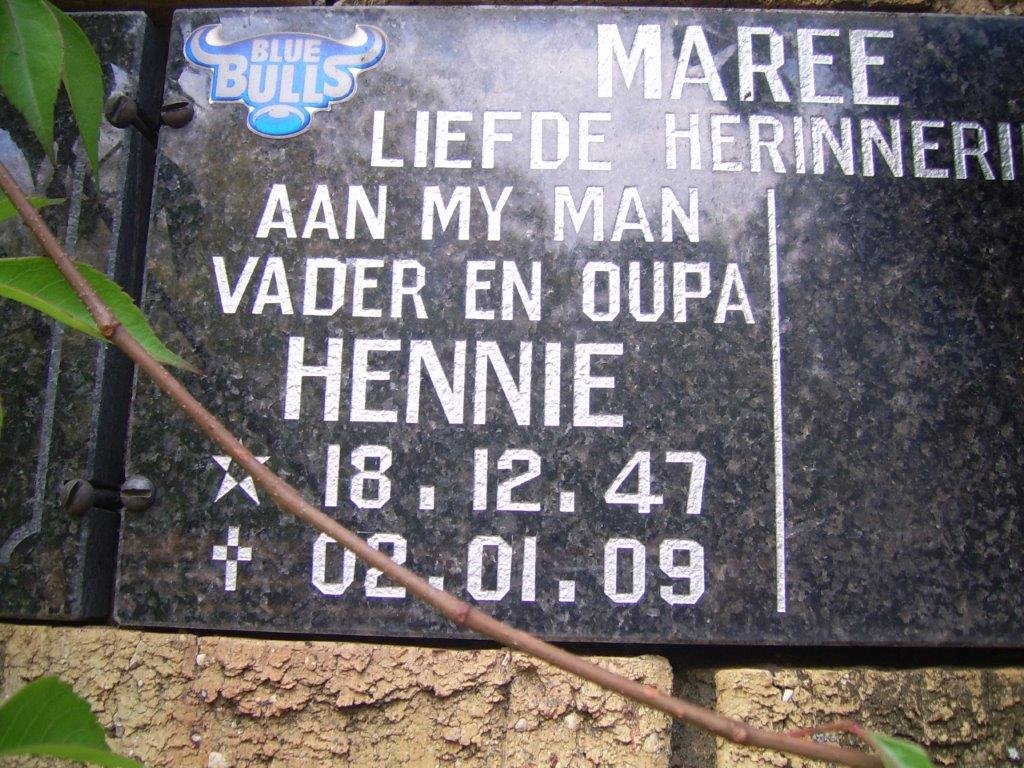 MAREE Hennie 1947-2009