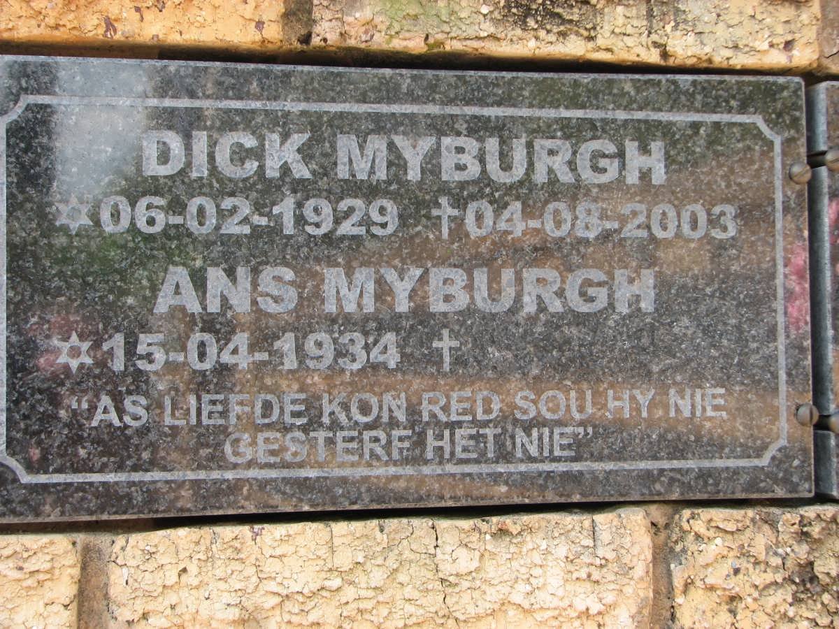 MYBURGH Dick 1929-2003 &amp; Ans 1934-