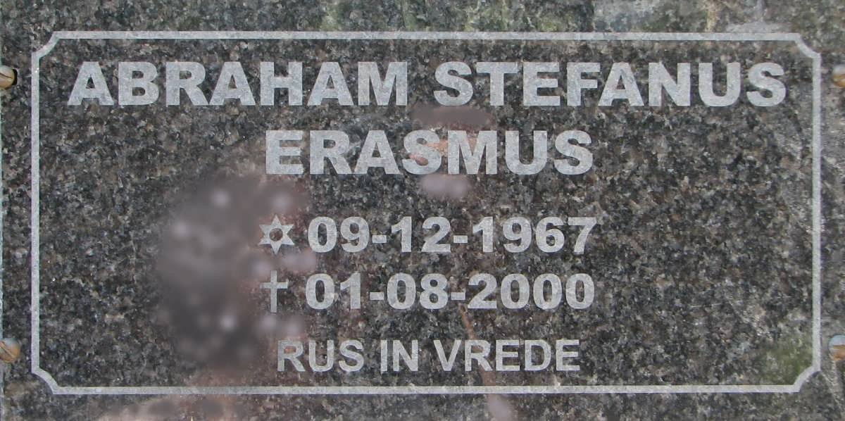 ERASMUS Abraham Stefanus 1967-2000