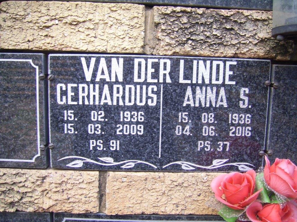 LINDE Gerhardus, van der 1936-2009 &amp; Anna S. 1936-2016
