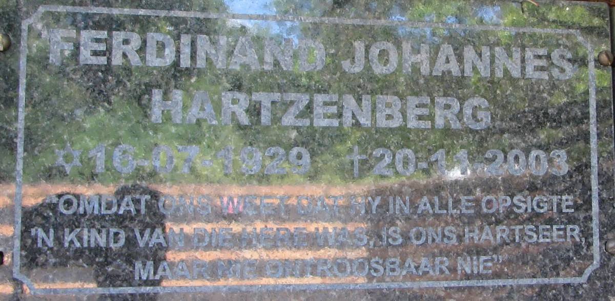 HARTZENBERG Ferdinand Johannes 1929-2003