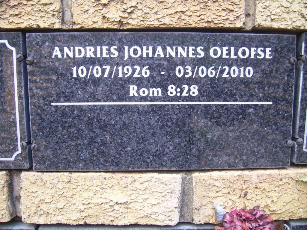 OELOFSE Andries Johannes 1926-2010