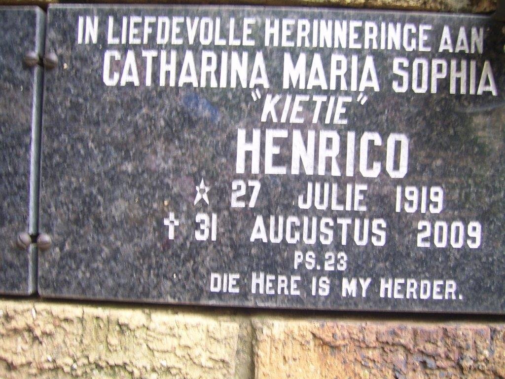 HENRICO Catharina Maria Sophia 1919-2009