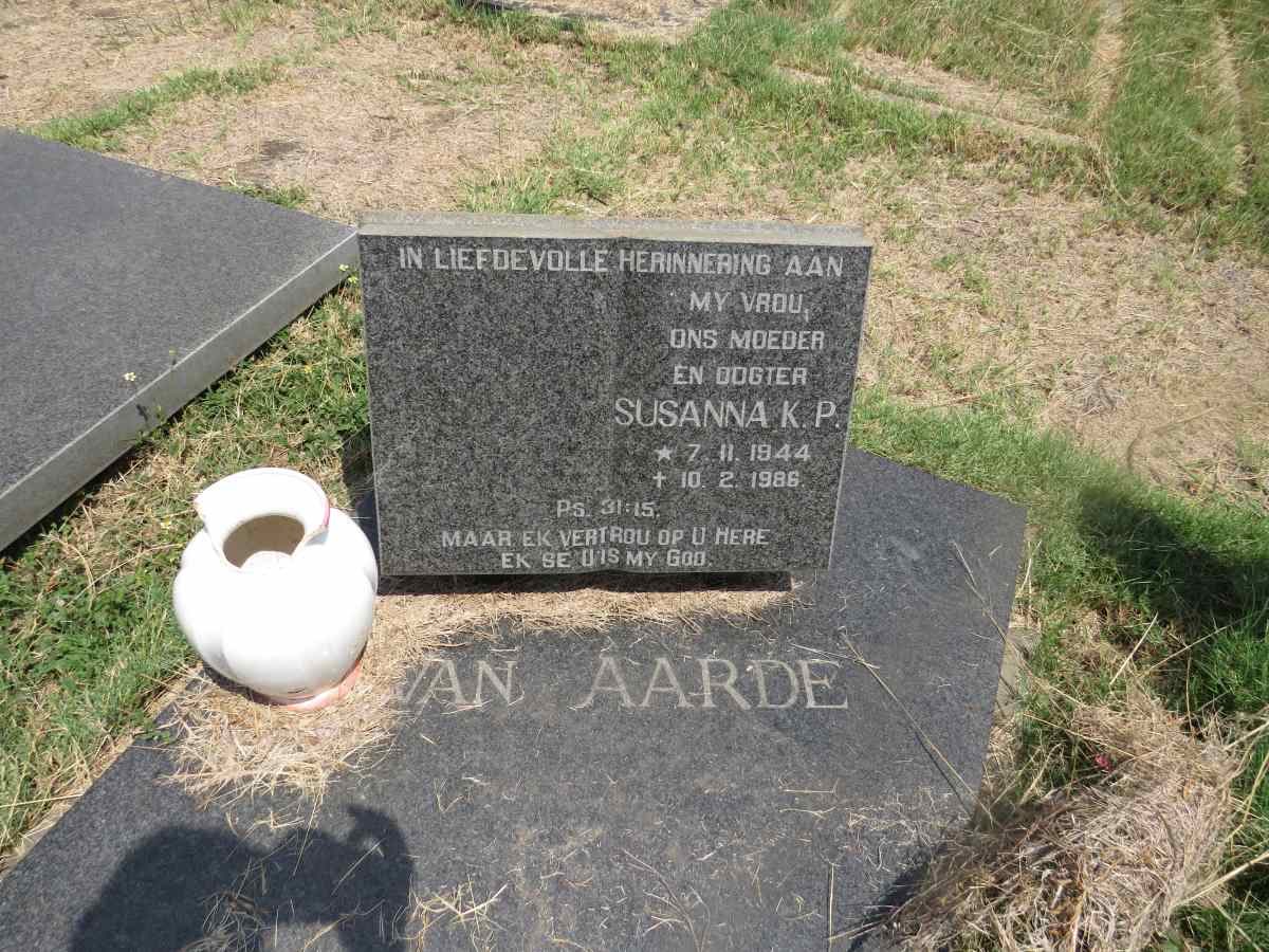 AARDE Susanna K.P., van 1944-1986
