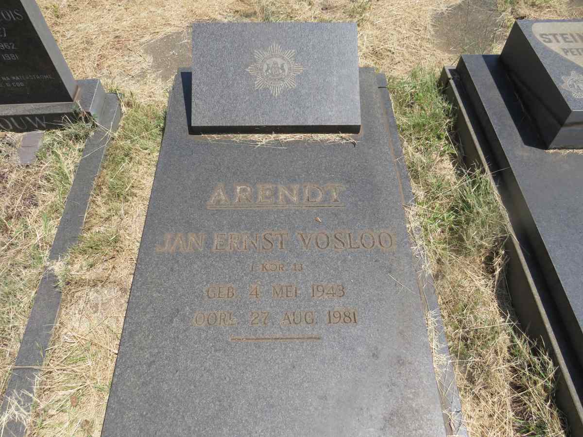 ARENDT Jan Ernst Vosloo 1943-1981
