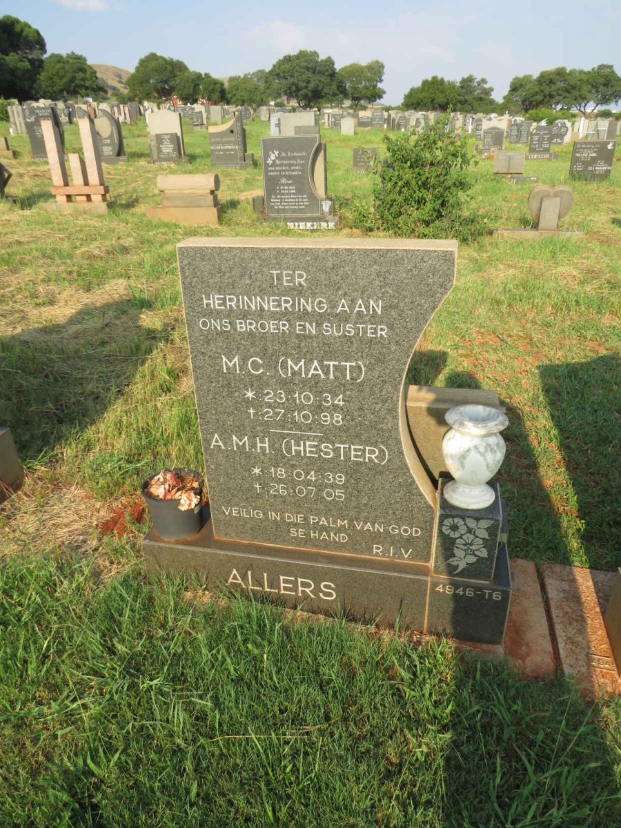 ALLERS M.C. 1934-1998 :: ALLERS A.M.H. 1939-2005