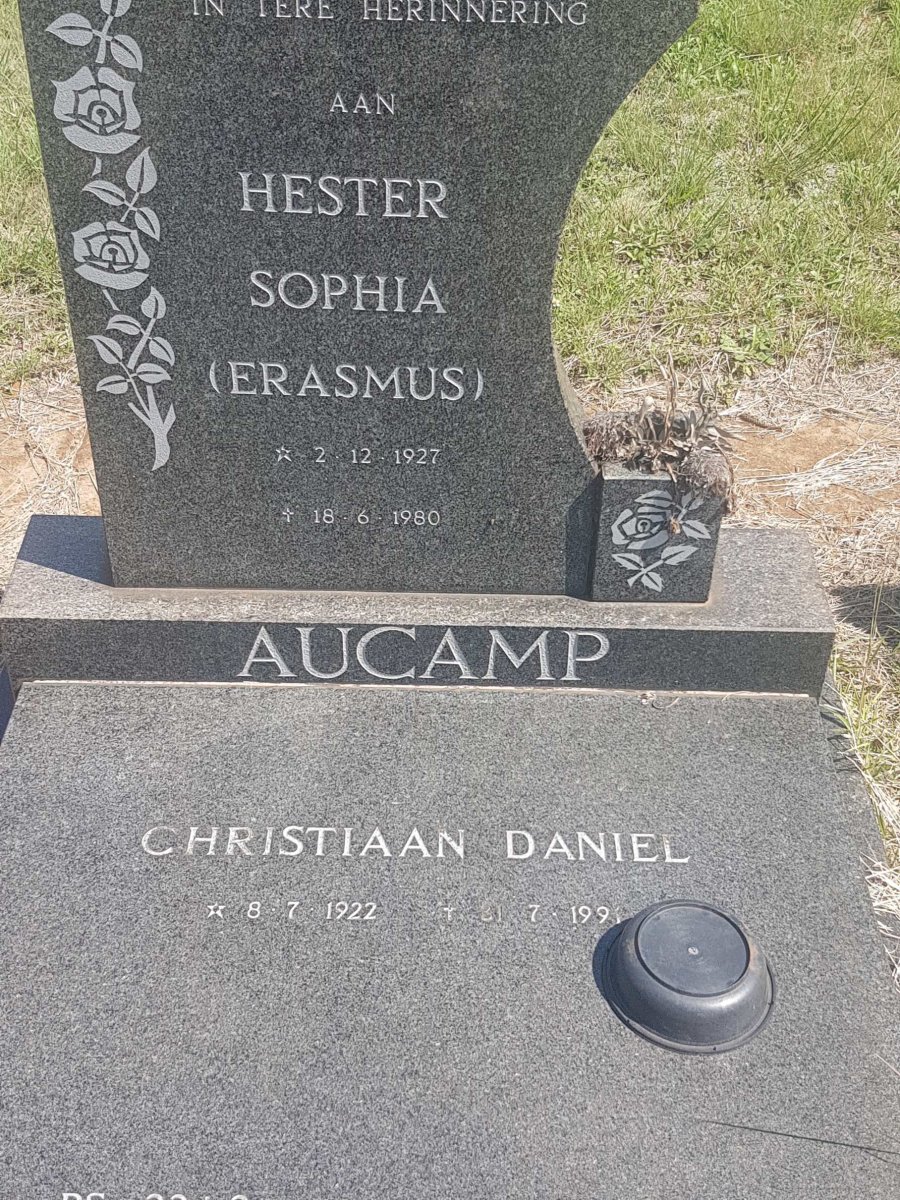 AUCAMP Hester Sophia nee ERASMUS 1927-1980