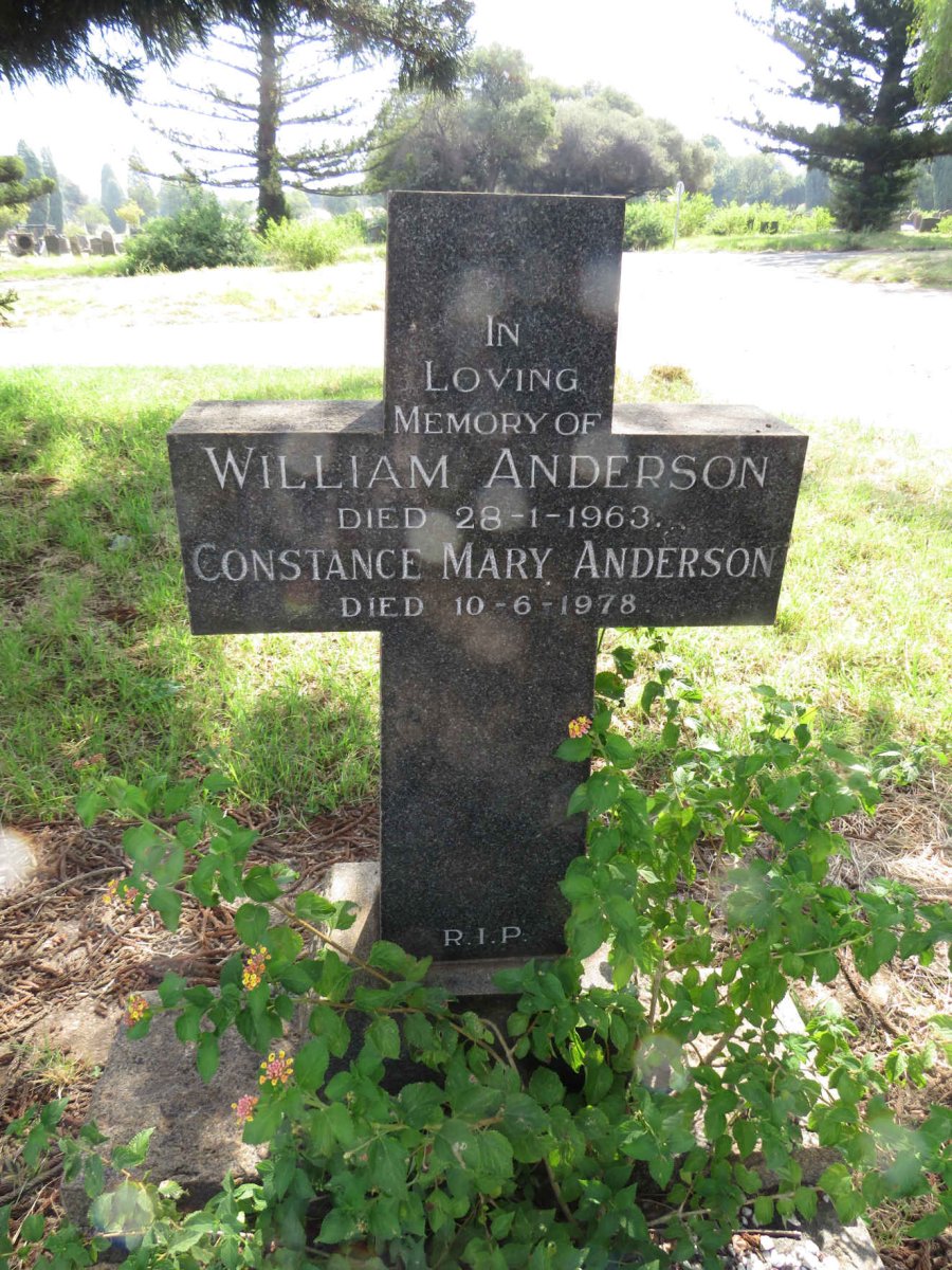 ANDERSON William -1963 & Constance Mary -1978