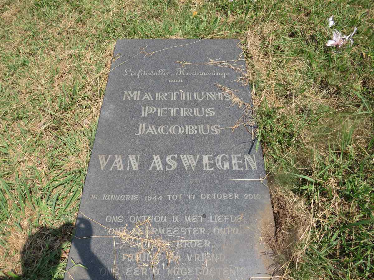 ASWEGEN Marthunis Petrus Jacobus, van 1944-2010