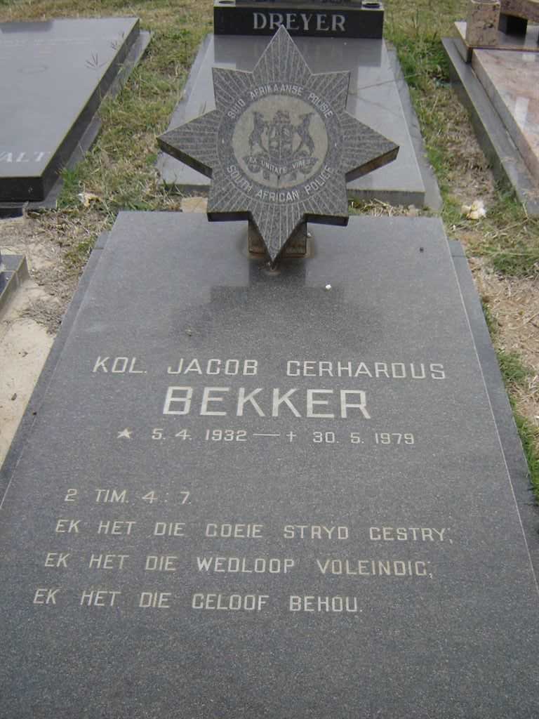 BEKKER Jacob Gerhardus 1932-1979