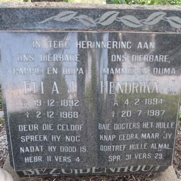 BEZUIDENHOUT Eli A.J. 1892-1968 & Hendrika J. 1894-1987