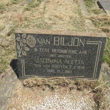 BILJON Jacomina Aletta, van nee VAN ROOYEN 1876-1968