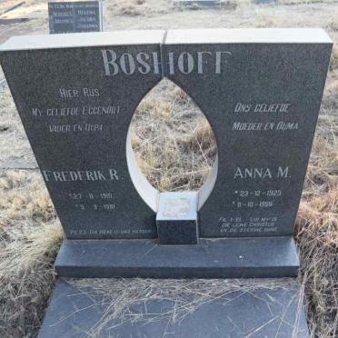 BOSHOFF Frederik R. 1910-1981 & Anna M. 1923-1999