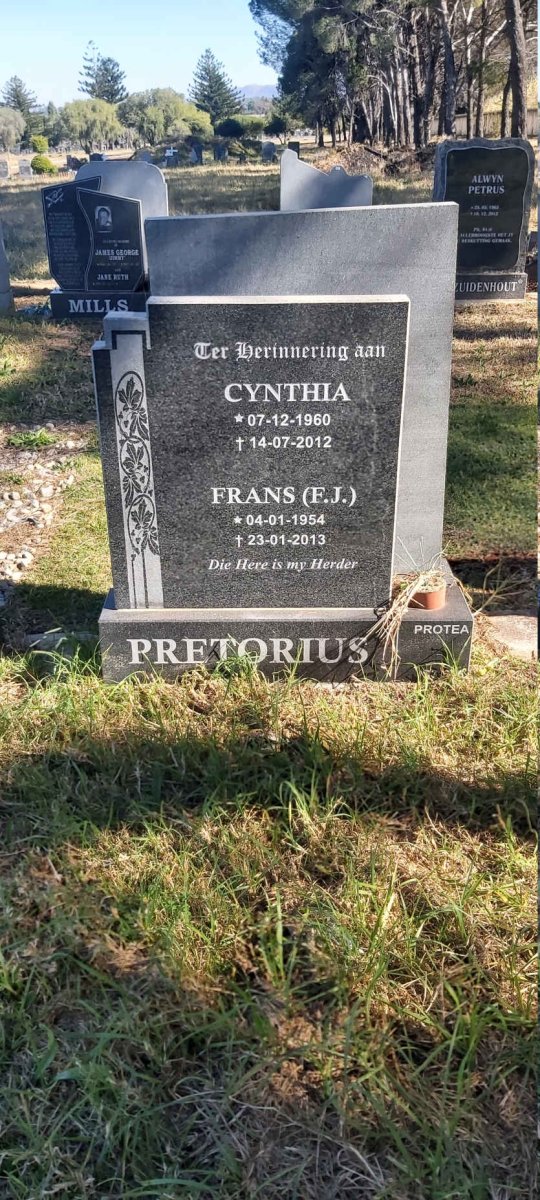 COETZEE F.J. 1954-2013 &amp; Cynthia 1960-2012