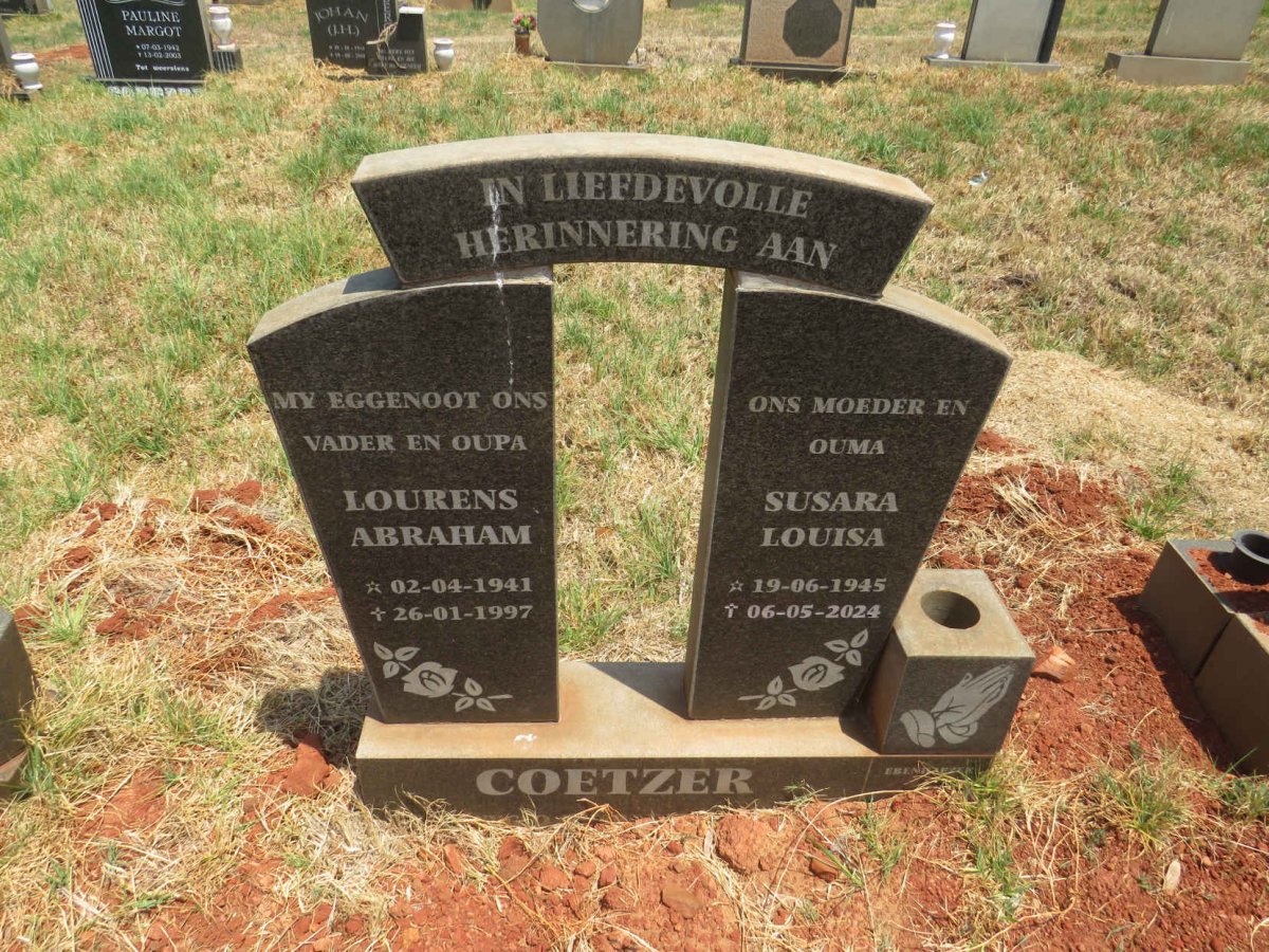 COETZER Lourens Abraham 1941-1997 & Susara Louisa 1945-2024