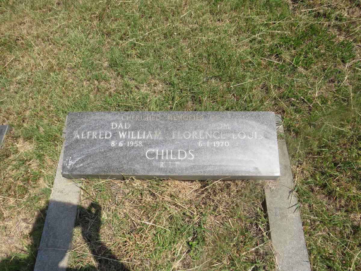 CHILDS Alfred William -1958 & Florence Louise -1970