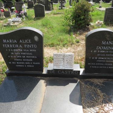 CASTRO Manuel Domingues, de 1924-2014 & Maria Alice FERREIRA PINTO 1930-1978 