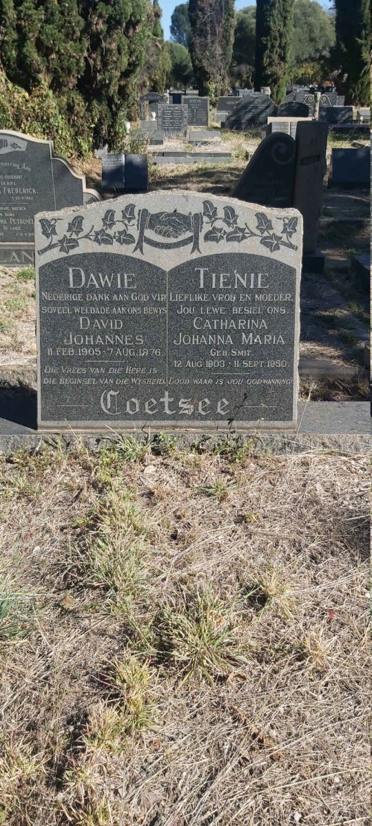 COETSEE David Johannes 1905-1976 &amp; Catharina Johanna Maria SMIT 1903-1960