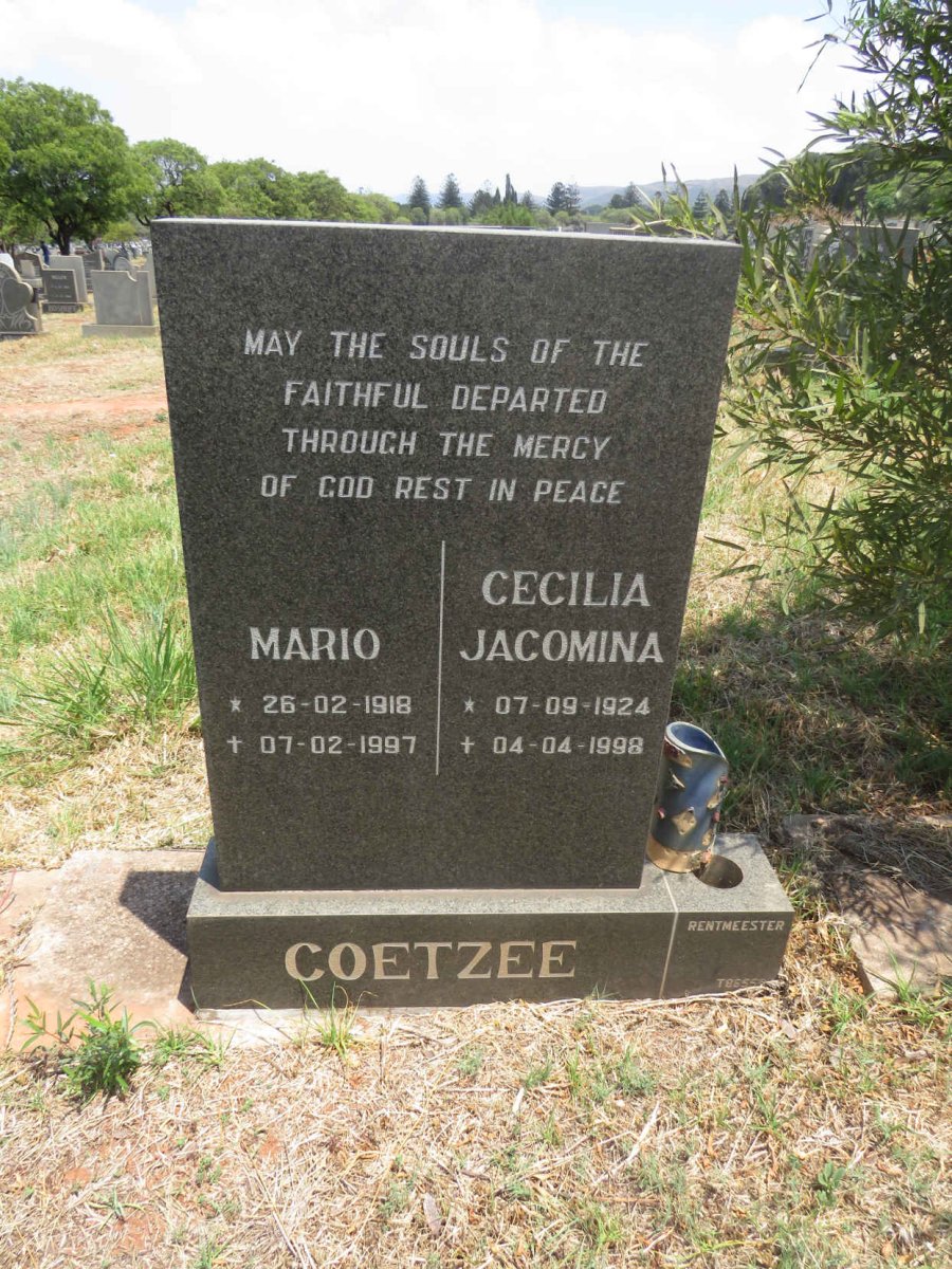 COETZEE Mario 1918-1997 & Cecilia Jacomina 1924-1998