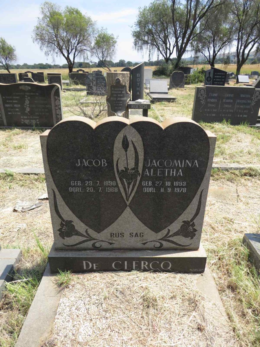 CLERCQ Jacob, de 1890-1968 & Jacomina Aletha 1893-1978