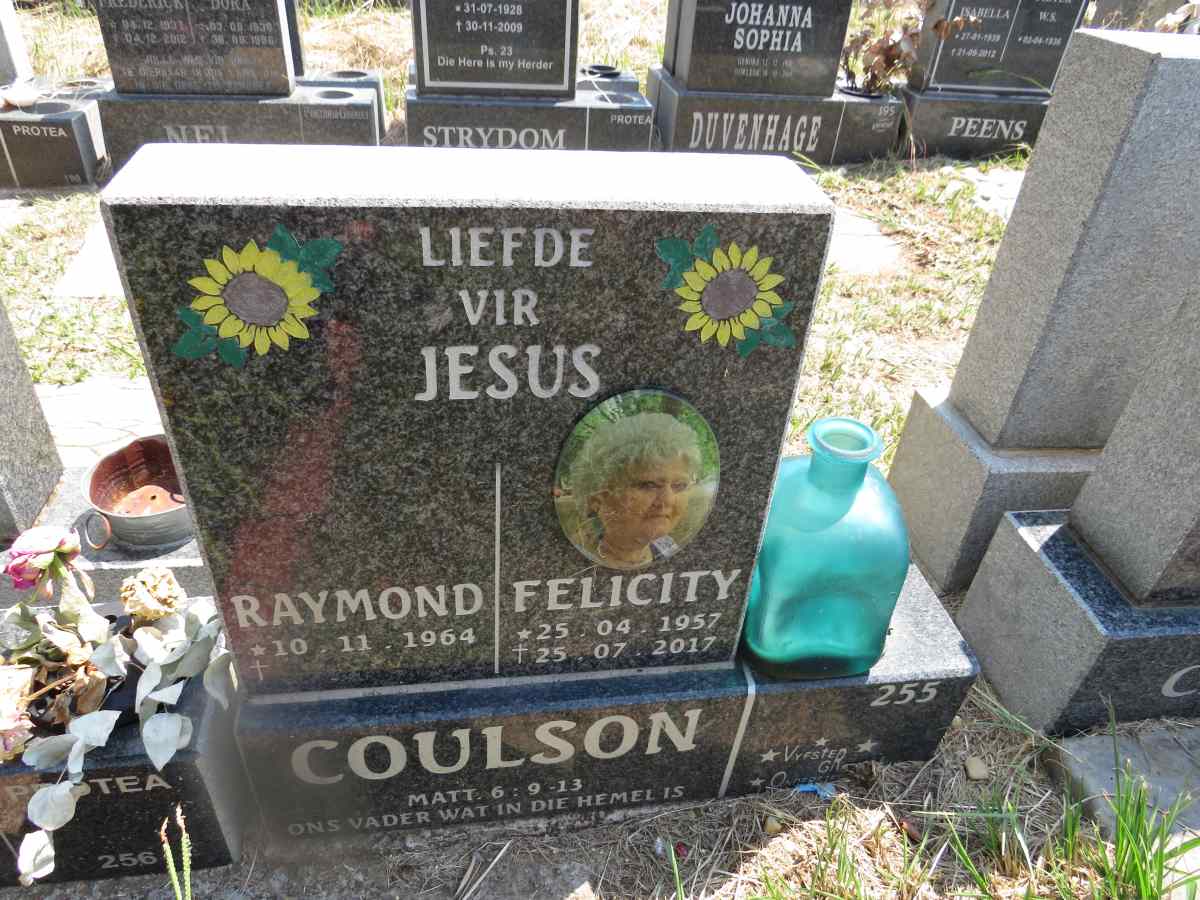 COULSON Raymond 1964-  & Felicity 1957-2017
