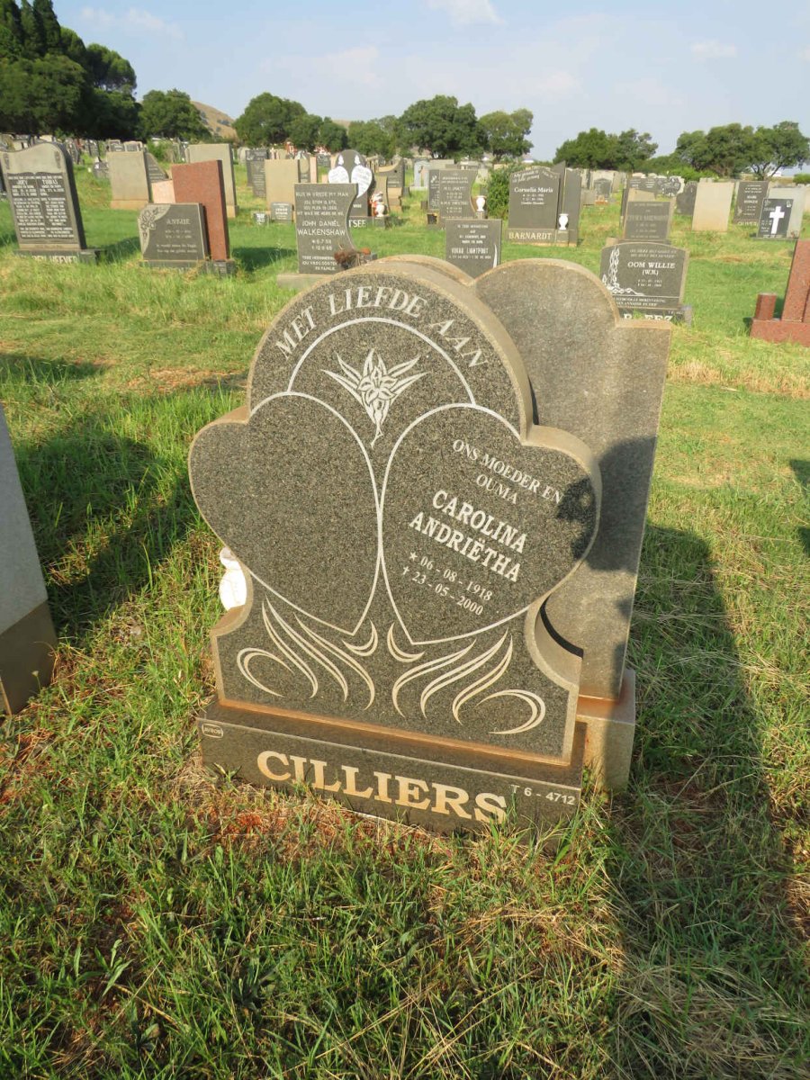 CILLIERS Carolina Andrietha 1918-2000