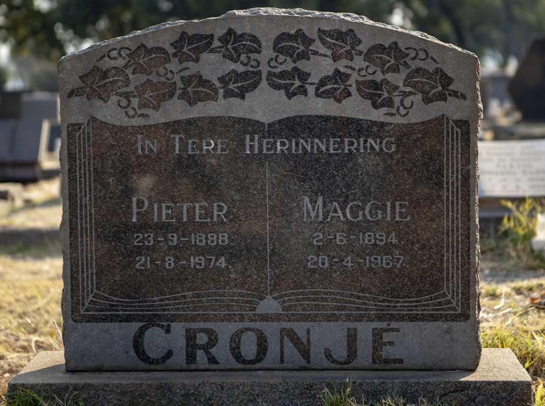 CRONJE Pieter 1888-1974 &amp; Maggie 1894-1967