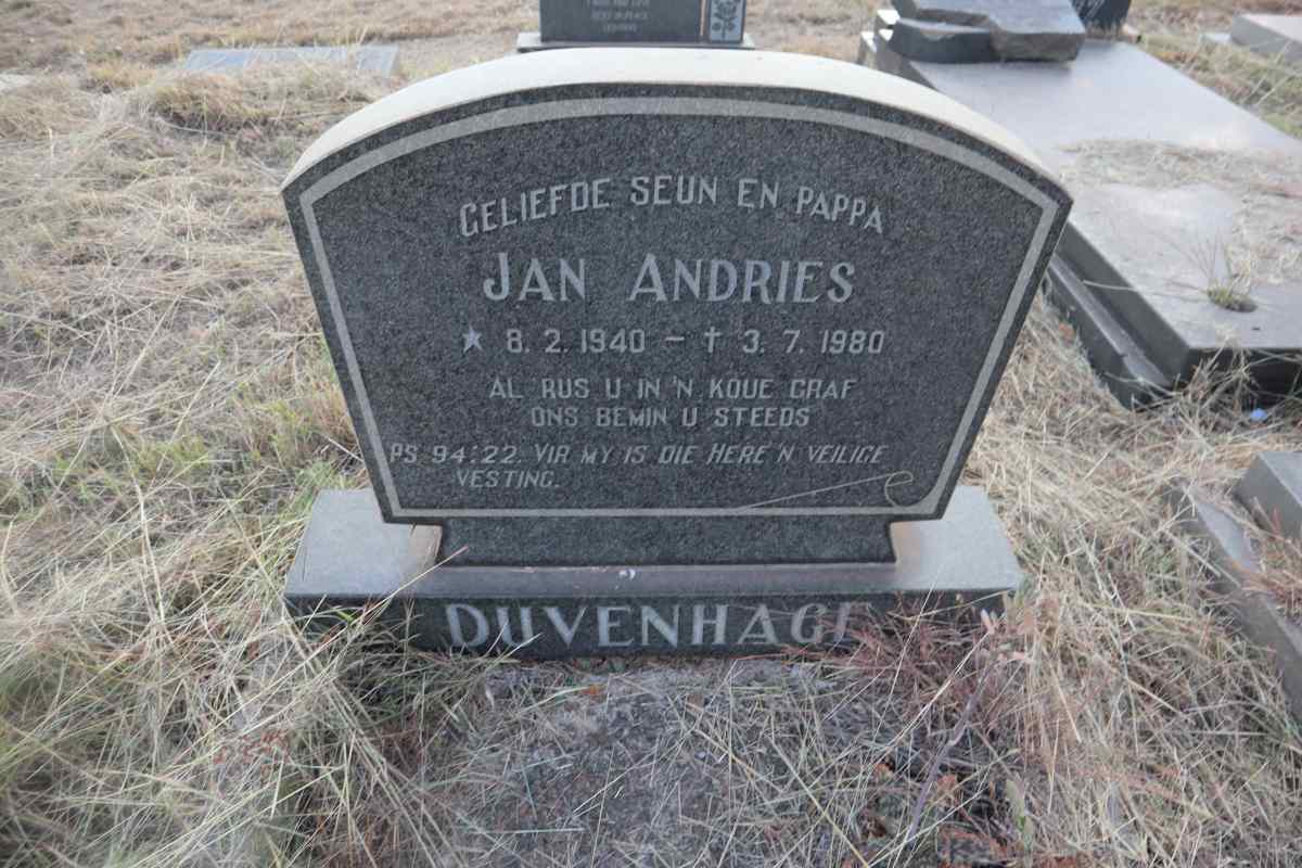 DUVENHAGE Jan Andries 1940-1980