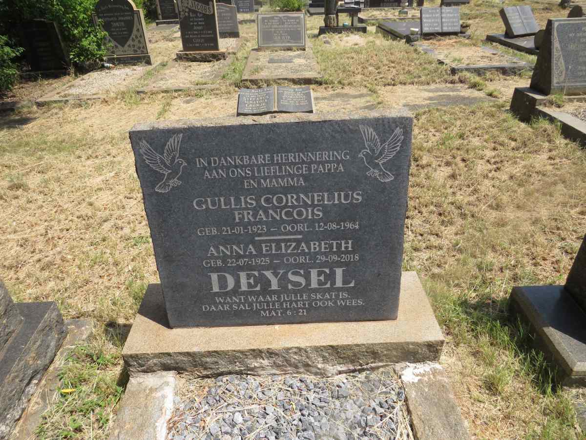 DEYSEL Gullis Cornelius Francois 1923-1964 & Anna Elizabeth 1925-2018