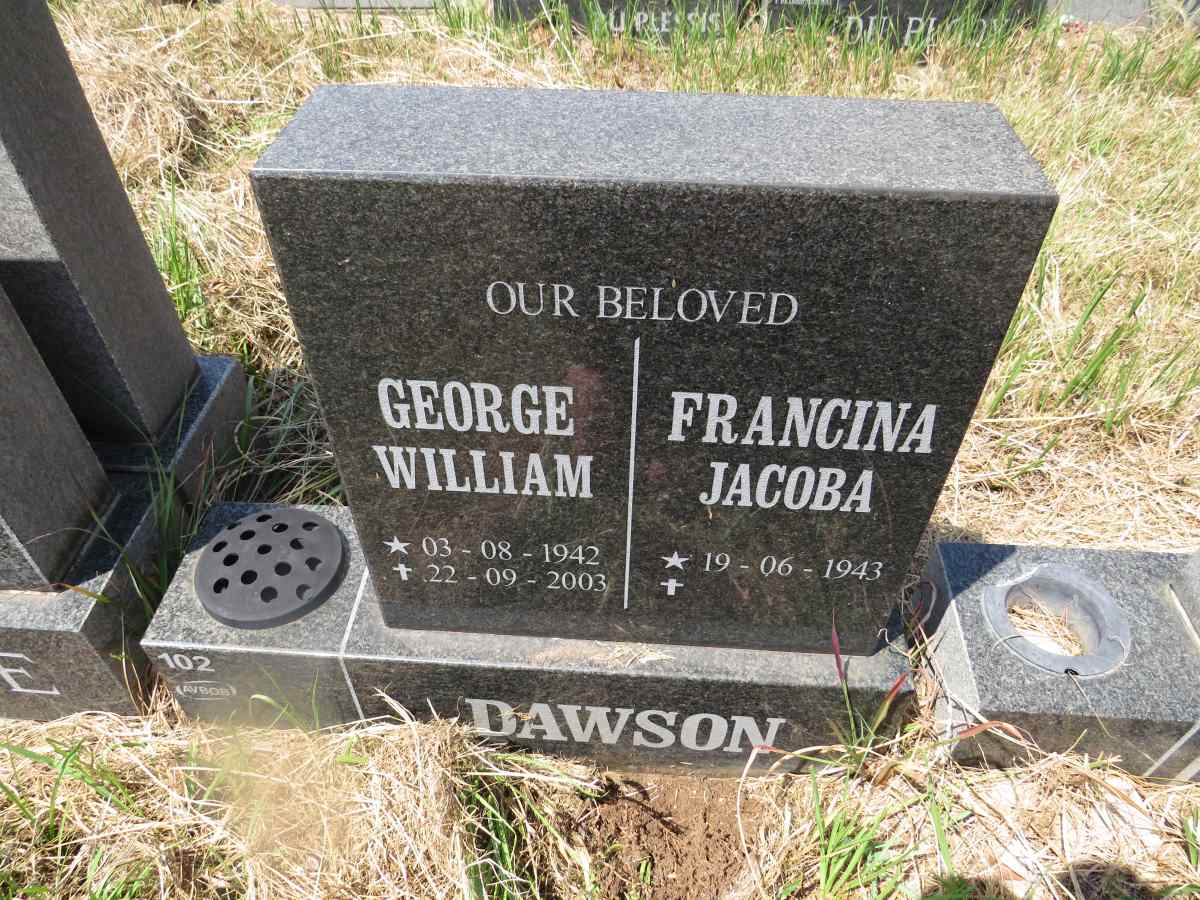 DAWSON George William 1942-2003 & Francina Jacoba 1943- 