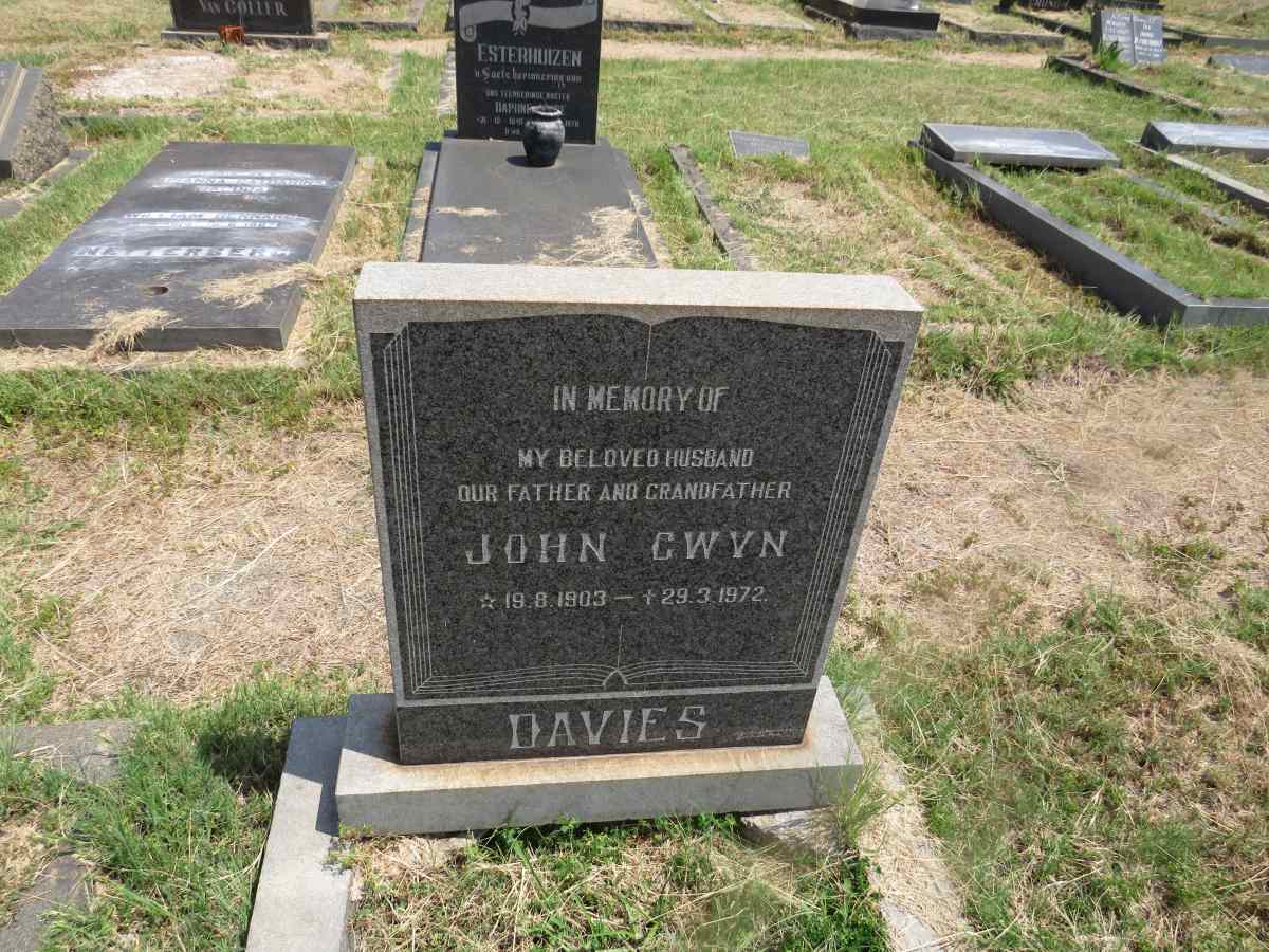 DAVIES John Gwyn 1903-1972