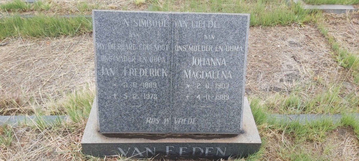 EEDEN Jan Frederick, van 1889-1973 & Johanna Magdalena 1907-1989