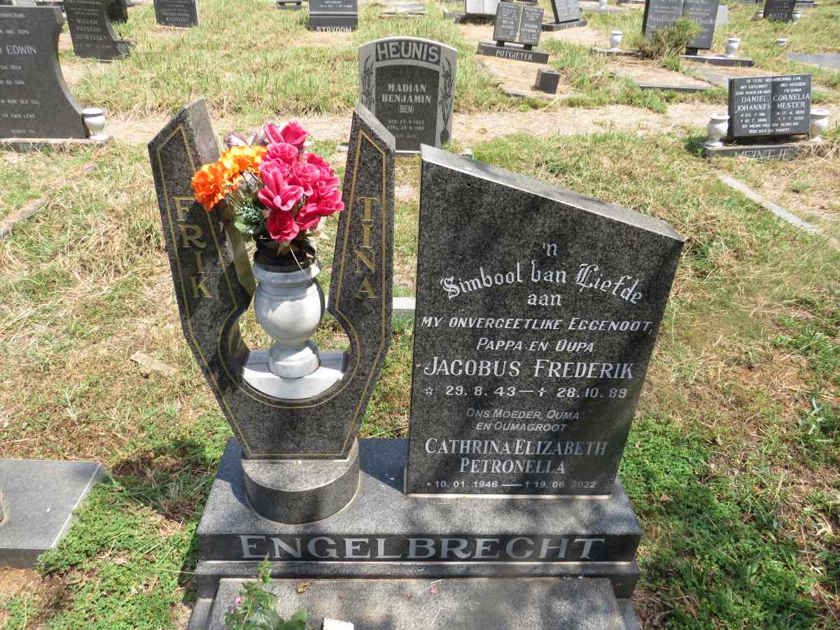ENGELBRECHT Jacobus Frederik 1943-1989 & Cathrina Elizabeth Petronella 1946-2022