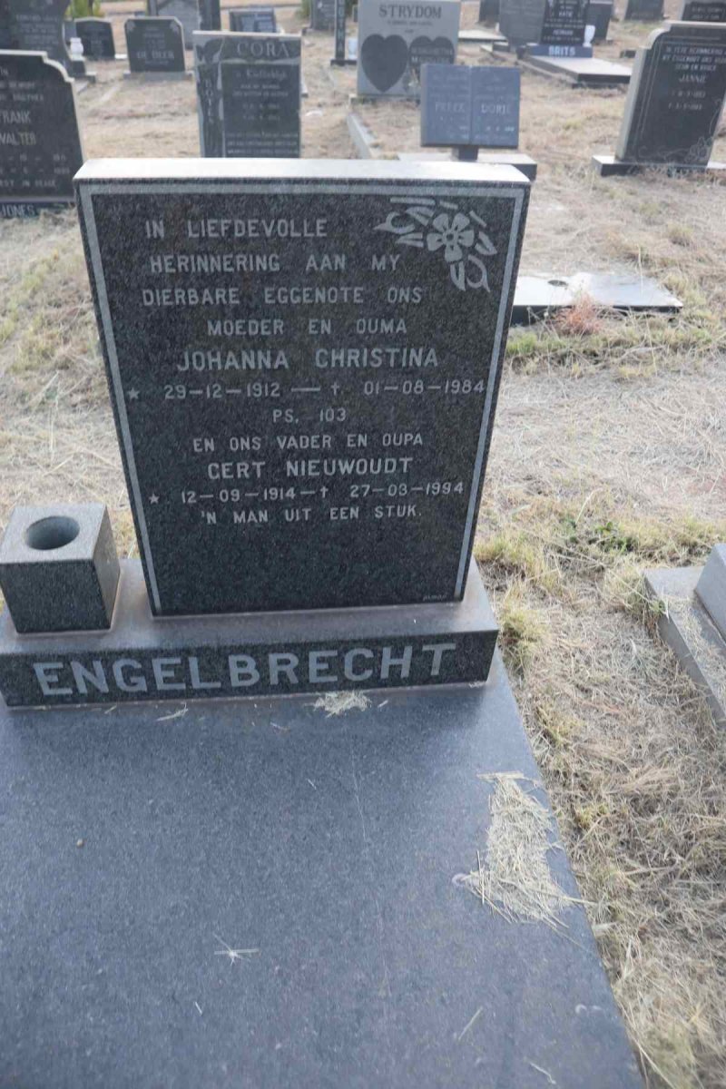 ENGELBRECHT Gert Nieuwoudt 1914-1994 & Johanna Christina 1912-1984