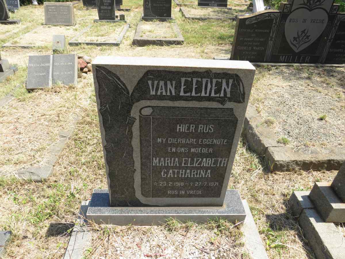 EEDEN Maria Elizabeth Catharina, van 1918-1971