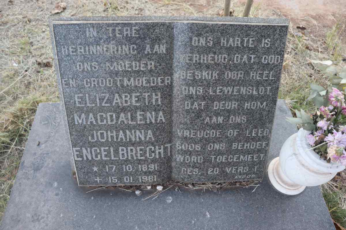ENGELBRECHT Elizabeth Magdalena Johanna 1891-1981