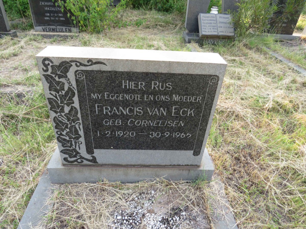 ECK Francis, van nee CORNELISEN 1920-1965