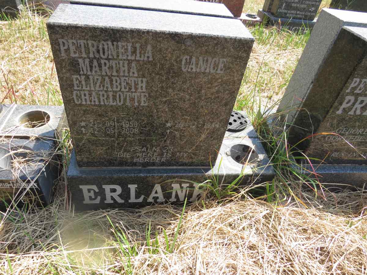 ERLANK Petronella Martha Elizabeth Charlotte 1950-2008 :: ERLANK Canice 1944- 