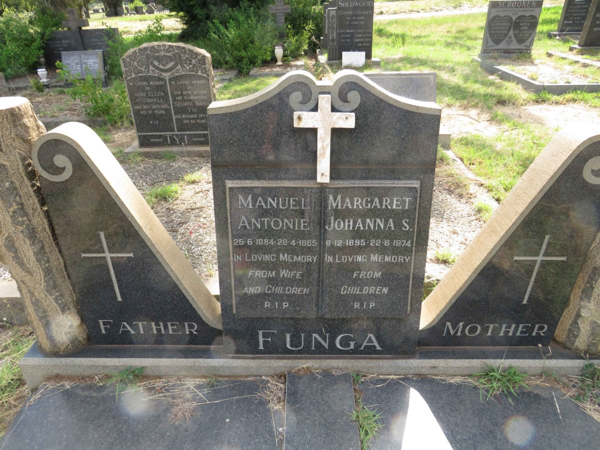 FUNGA Manuel Antonie 1884-1965 & Margaret Johanna S. 1895-1974