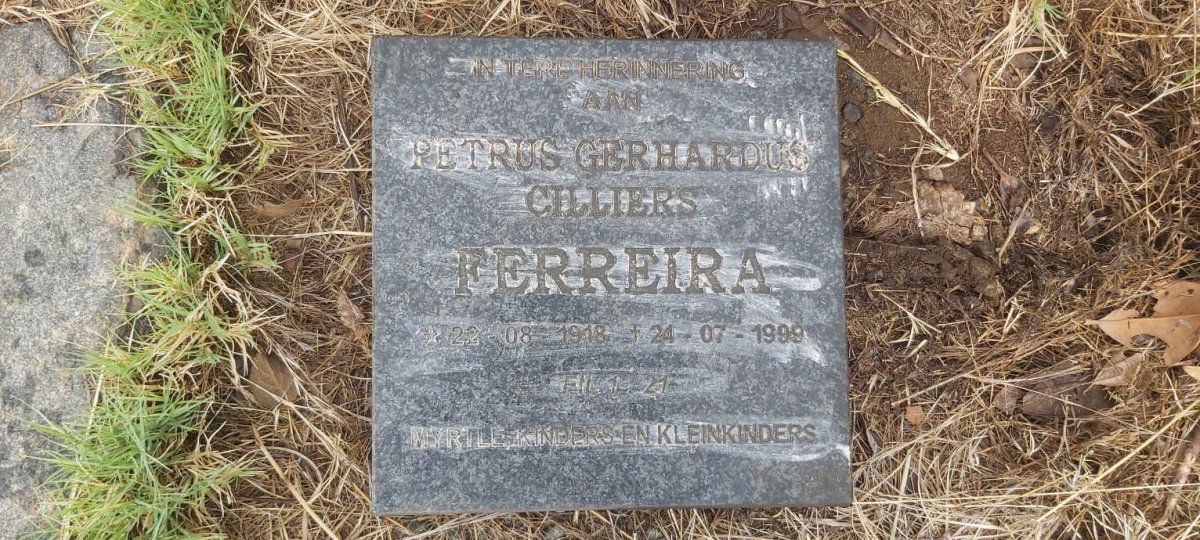 FERREIRA Petrus Gerhardus Cilliers 1918-1999
