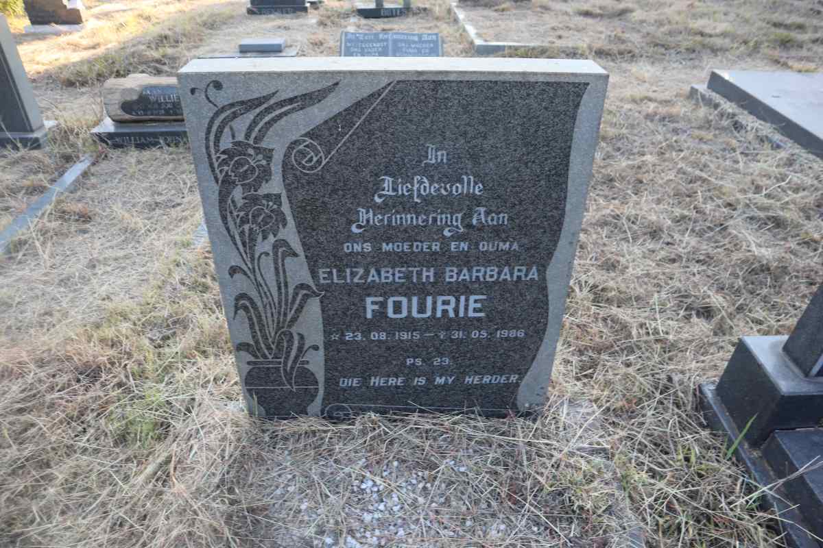 FOURIE Elizabeth Barbara 1915-1986