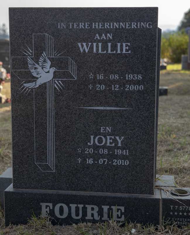 FOURIE Willie 1938-2000 &amp; Joey 1941-2010