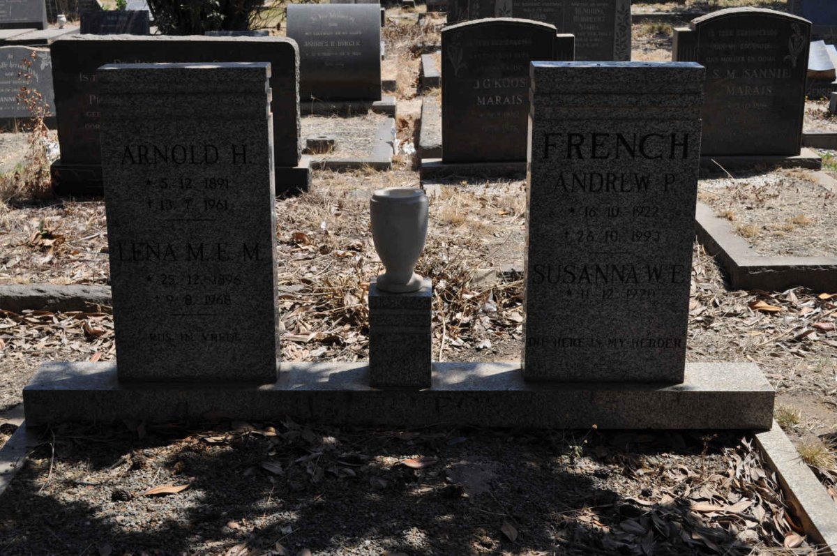 FRENCH Andrew P. 1922-1993 &amp; Susanna W.E. 1920- :: ? Arnold H. 1891-1961 &amp; Lena M.E.M. 1896-1968