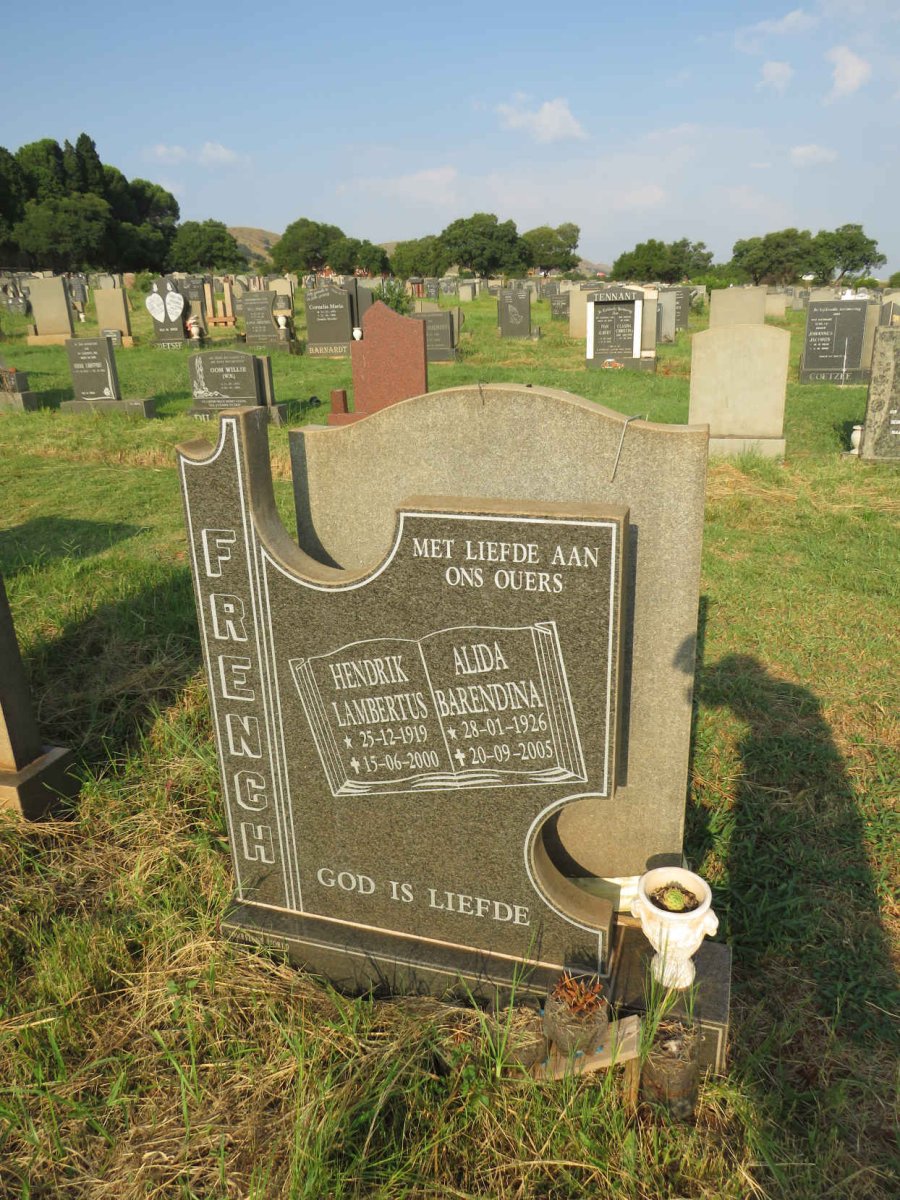 FRENCH Hendrik Lambertus 1919-2000 & Alida Barendina 1926-2005