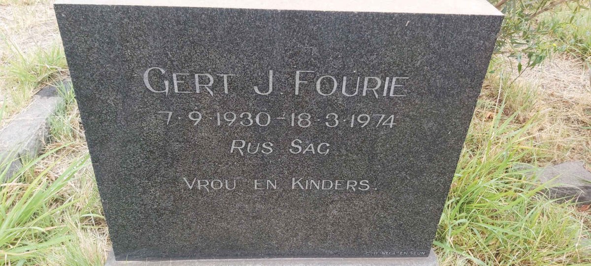 FOURIE Gert J. 1930-1974