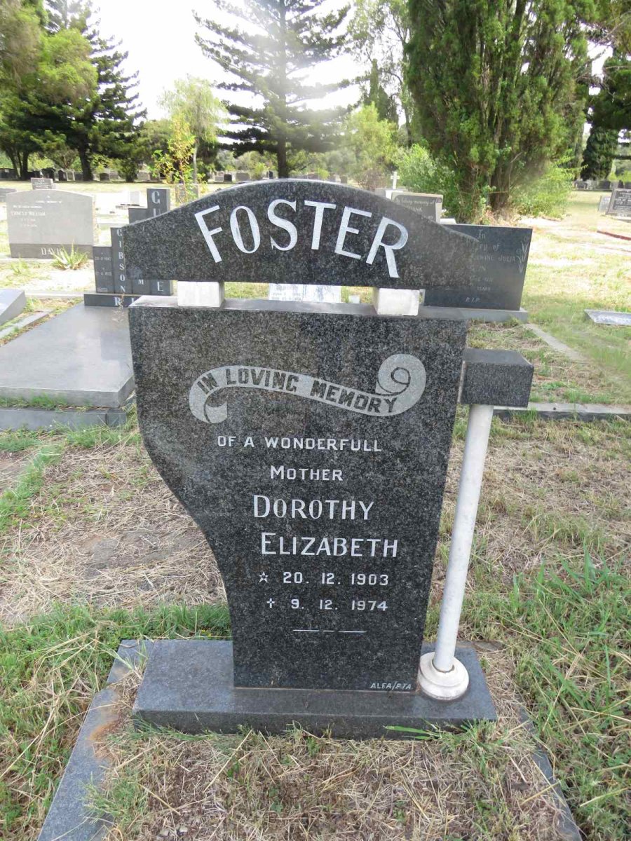FOSTER Dorothy Elizabeth 1903-1974