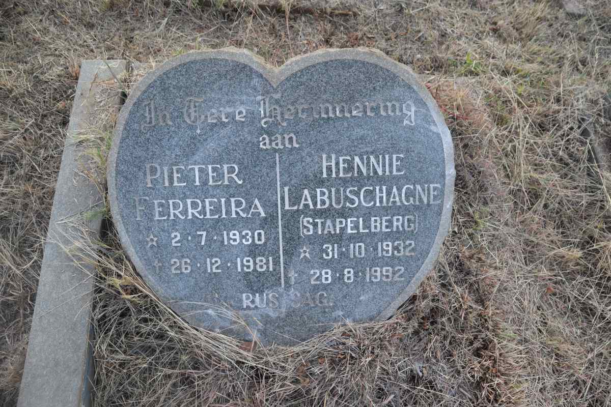 FERREIRA Pieter 1930-1981 & Hennie Labuschagne STAPELBERG 1932-1992